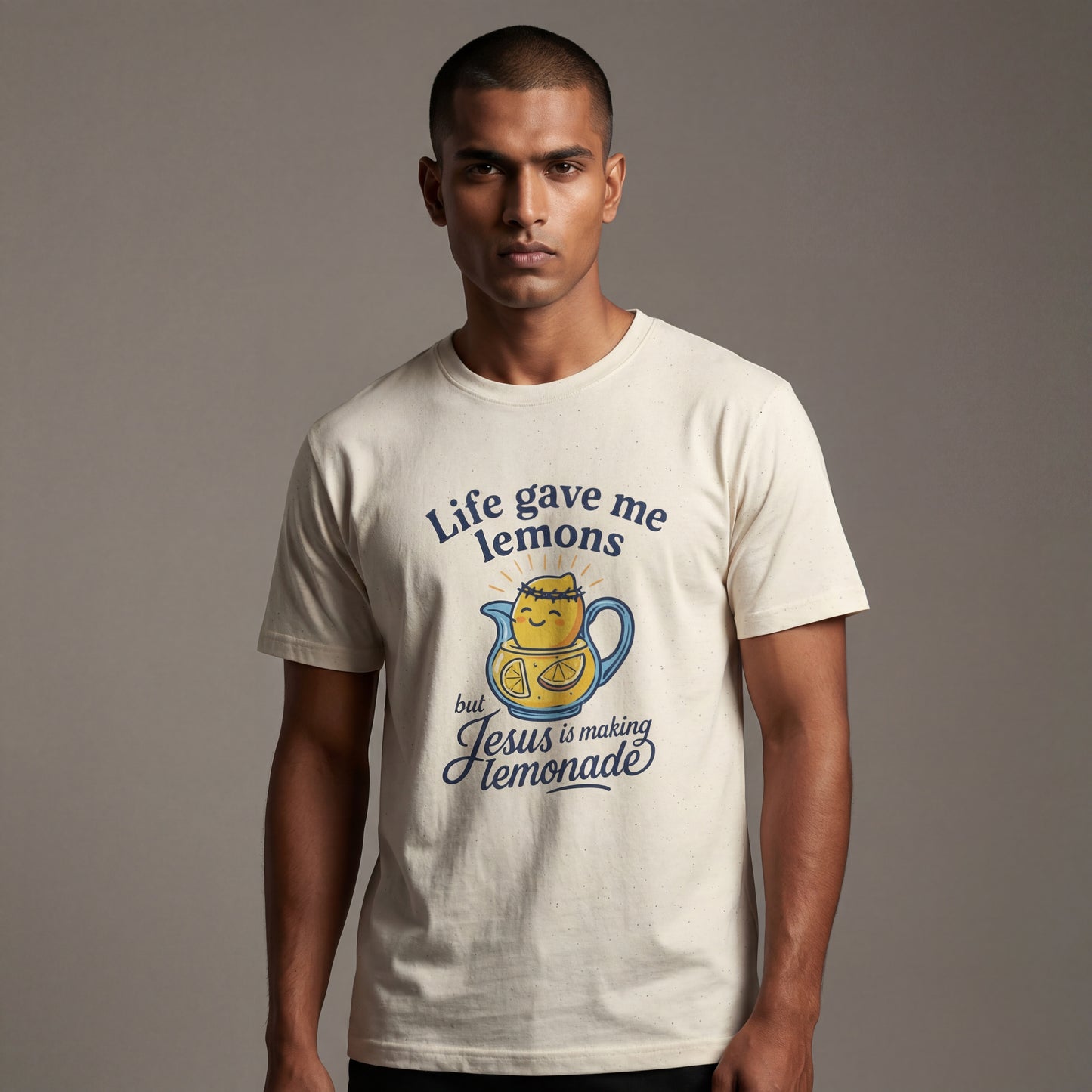 Life Gave Me Lemons But Jesus Is Making Lemonade Christian T-Shirt, Cute Inspirational Faith Tee, Funny Jesus Shirt for Women Men Youth