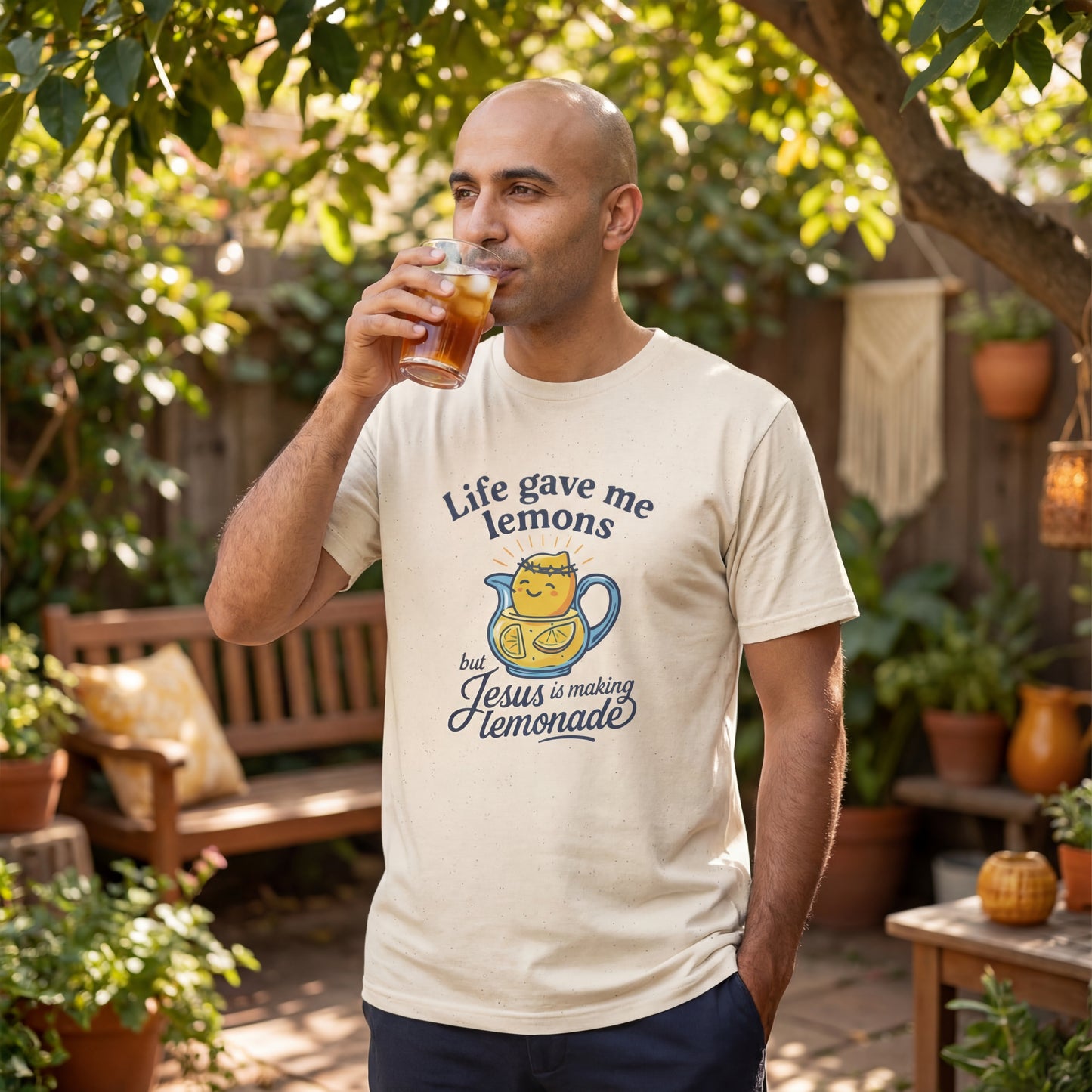 Life Gave Me Lemons But Jesus Is Making Lemonade Christian T-Shirt, Cute Inspirational Faith Tee, Funny Jesus Shirt for Women Men Youth