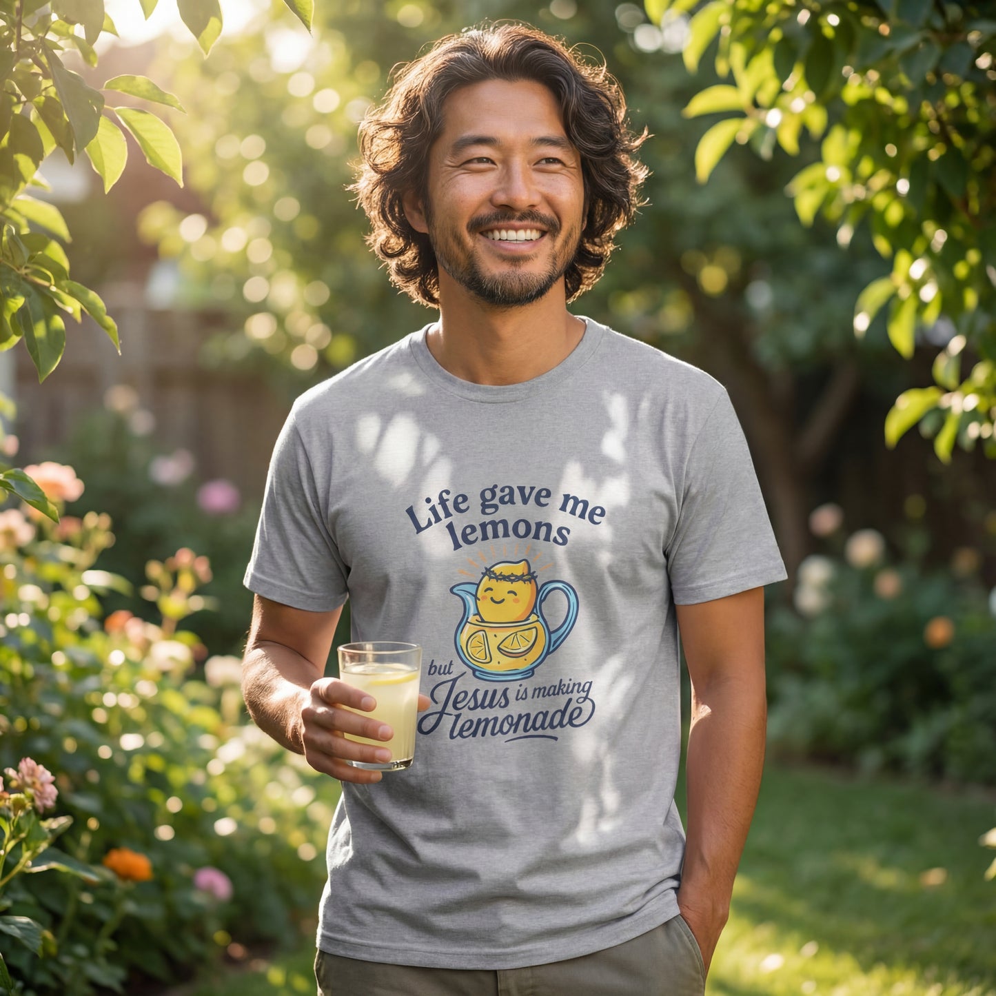 Life Gave Me Lemons But Jesus Is Making Lemonade Christian T-Shirt, Cute Inspirational Faith Tee, Funny Jesus Shirt for Women Men Youth