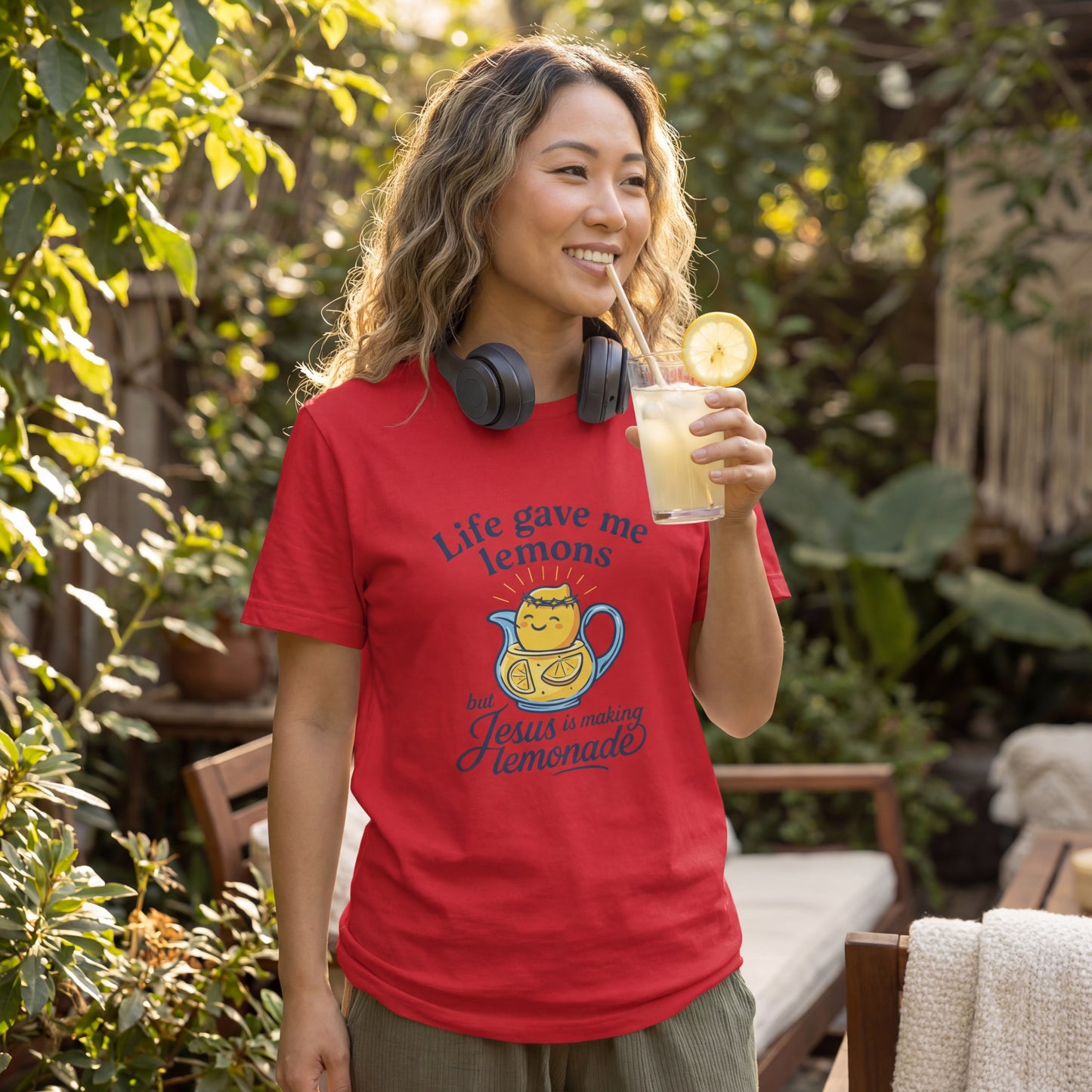 Life Gave Me Lemons But Jesus Is Making Lemonade Christian T-Shirt, Cute Inspirational Faith Tee, Funny Jesus Shirt for Women Men Youth