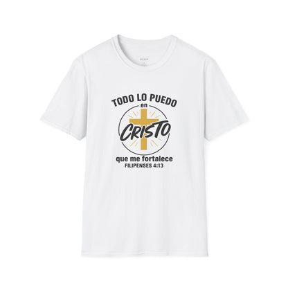 Todo lo Puedo en Cristo | Camiseta Cristiana Filipenses 4:13, Playera de Fe, Inspiración Bíblica, Regalo Cristiano Unisex