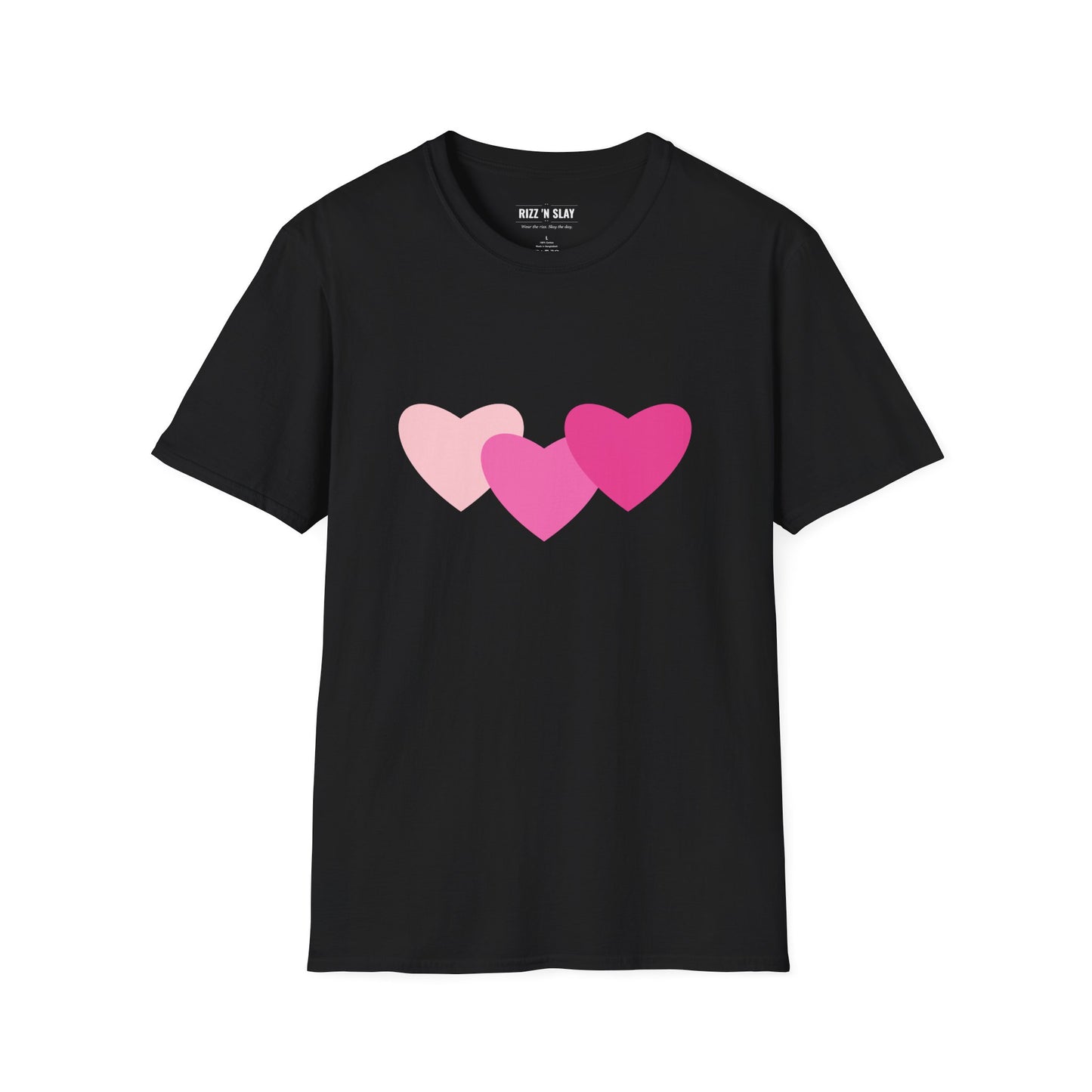 Minimalist Overlapping Hearts T‑Shirt — "Sometimes love doesn’t need words"