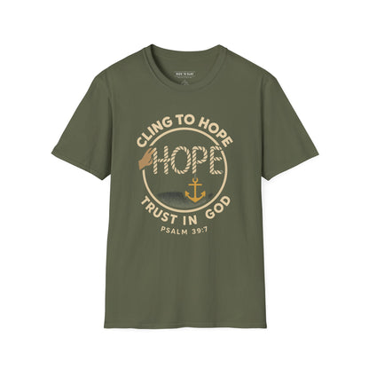 Cling to hope, trust in God - HOPE Anchor Tee — Christian Hope Rope & Anchor Graphic T-Shirt