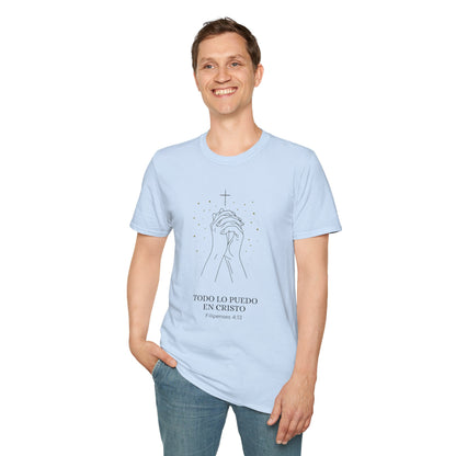 Todo lo Puedo en Cristo | Camiseta Cristiana Filipenses 4:13, Playera de Fe, Camiseta Religiosa Bíblica, Inspiración Espiritual, Regalo Cristiano Unisex