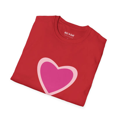 Pink Heart T‑Shirt — Cute Minimalist Valentine Tee