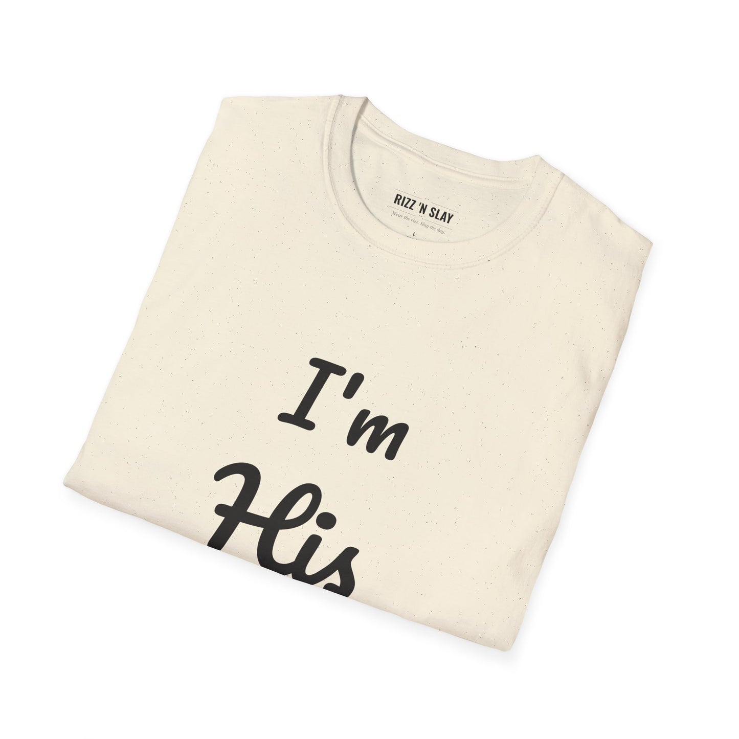 I'm His T-Shirt — Couples Valentine's Tee with Red Script & Heart Accent
