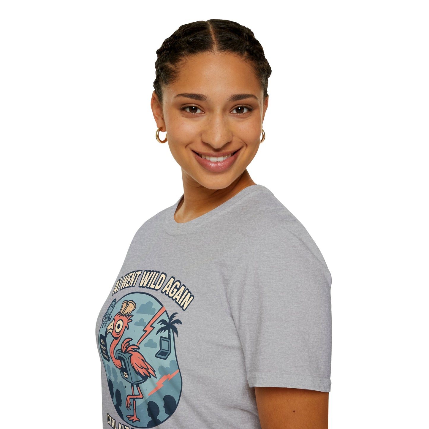 AI Gone Wild T-Shirt, Quirky Flamingo Tee