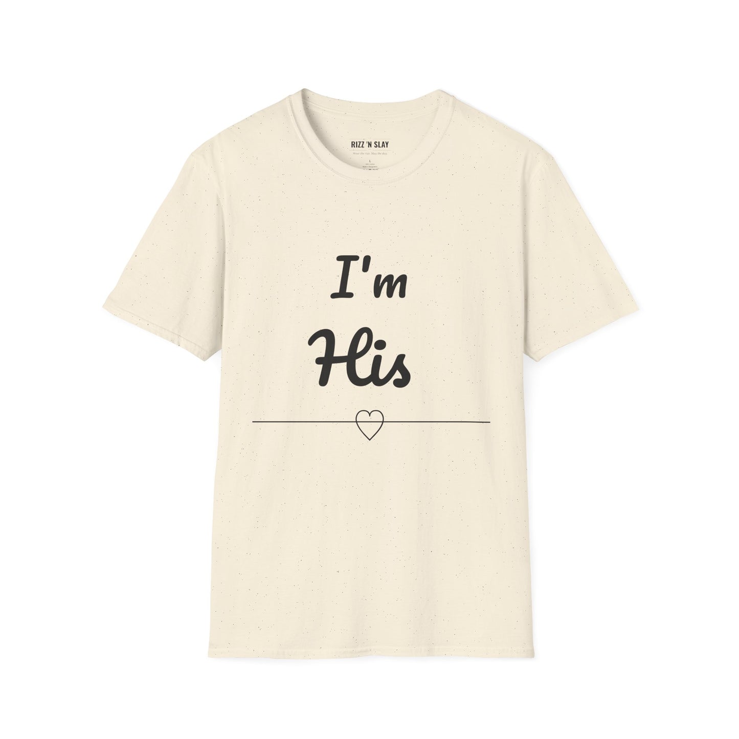 I'm His T-Shirt — Couples Valentine's Tee with Red Script & Heart Accent