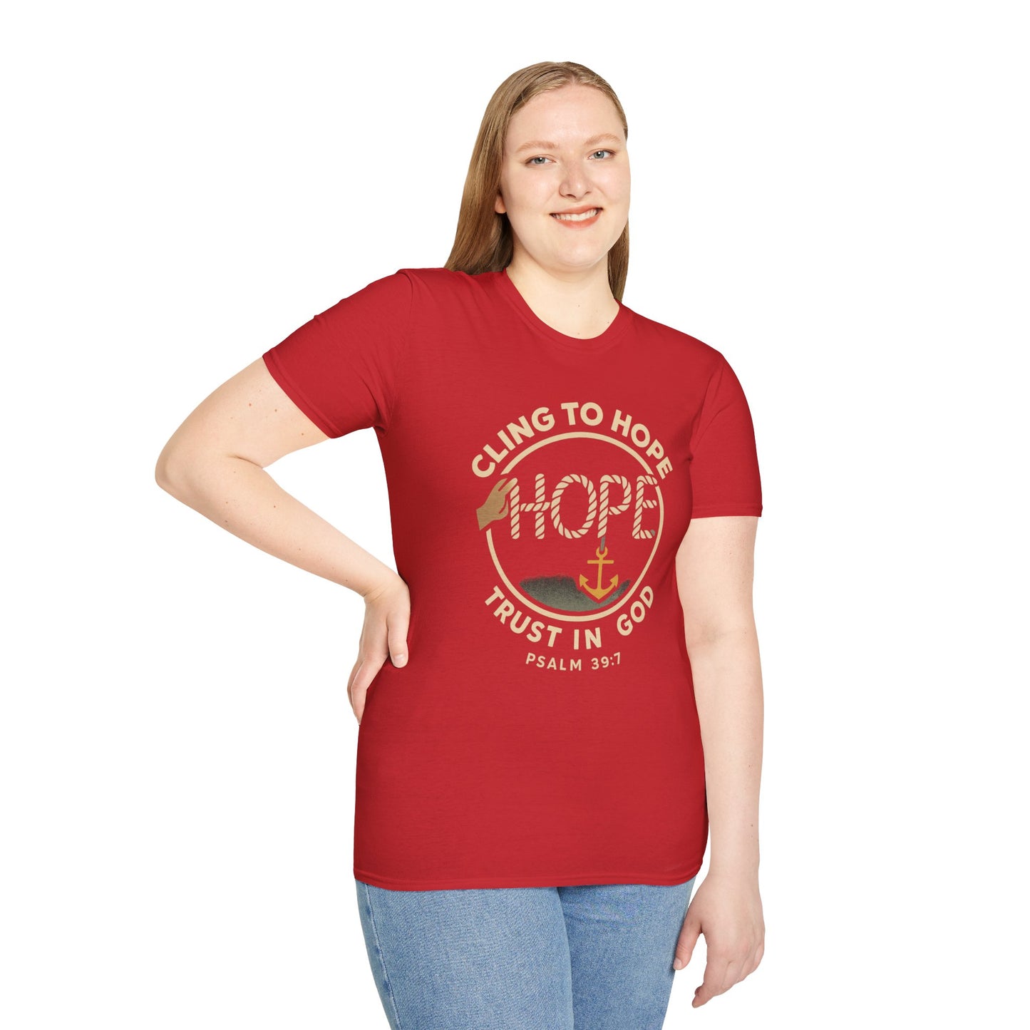 Cling to hope, trust in God - HOPE Anchor Tee — Christian Hope Rope & Anchor Graphic T-Shirt