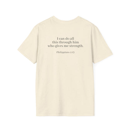 I can do all through Christ | Inspirational Christian T-Shirt, Religious Shirt, Faith Tee, Unisex Softstyle T-Shirt, Biblical Gift, Prayer Shirt, Philippians 4:13 Tee