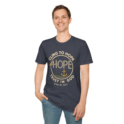 Cling to hope, trust in God - HOPE Anchor Tee — Christian Hope Rope & Anchor Graphic T-Shirt