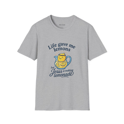 Life Gave Me Lemons But Jesus Is Making Lemonade Christian T-Shirt, Cute Inspirational Faith Tee, Funny Jesus Shirt for Women Men Youth