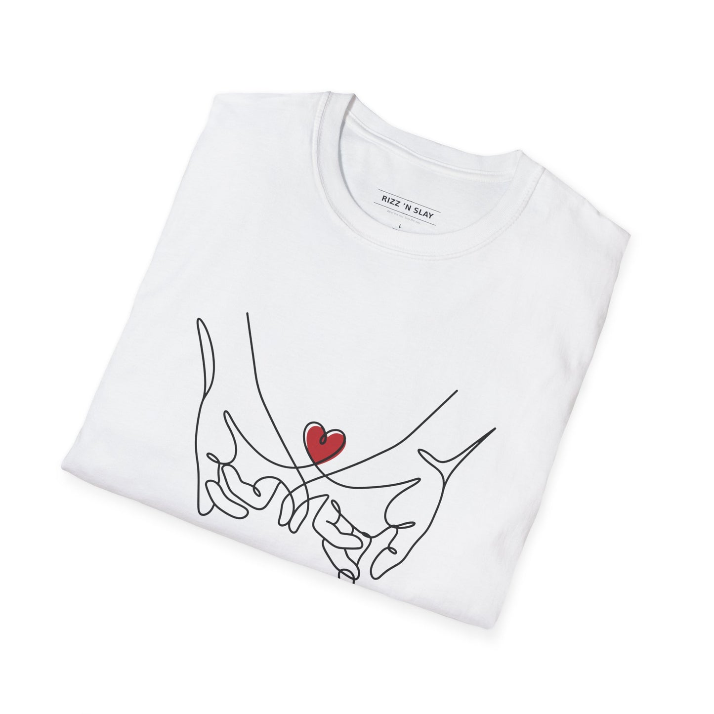 Best Friend Line Art T-Shirt - 'Unbreakable Bond' Minimal Heart Design - Galentine’s Day Minimalist Shirt