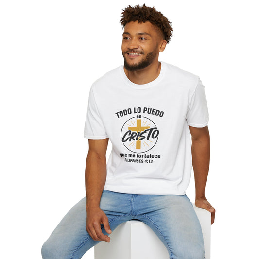 Todo lo Puedo en Cristo | Camiseta Cristiana Filipenses 4:13, Playera de Fe, Inspiración Bíblica, Regalo Cristiano Unisex