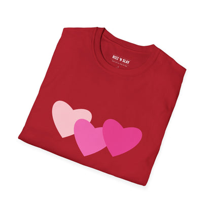 Minimalist Overlapping Hearts T‑Shirt — "Sometimes love doesn’t need words"
