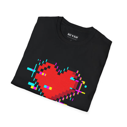 Pixel Heart T-Shirt - “Love, but make it digital” Glitch Heart Tee