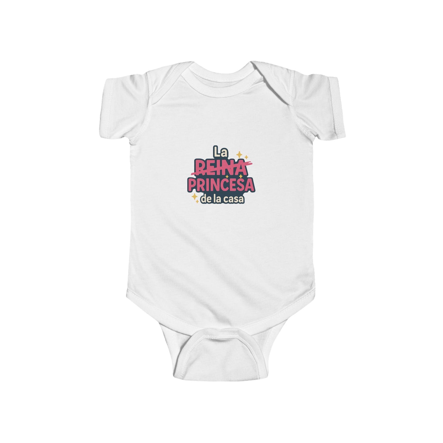 Infant Onesie - 'Reina' Tachado y 'Princesa' Destacado - Mensaje de Amor Familial - Ideal para Baby Shower y Sesiones de Fotos