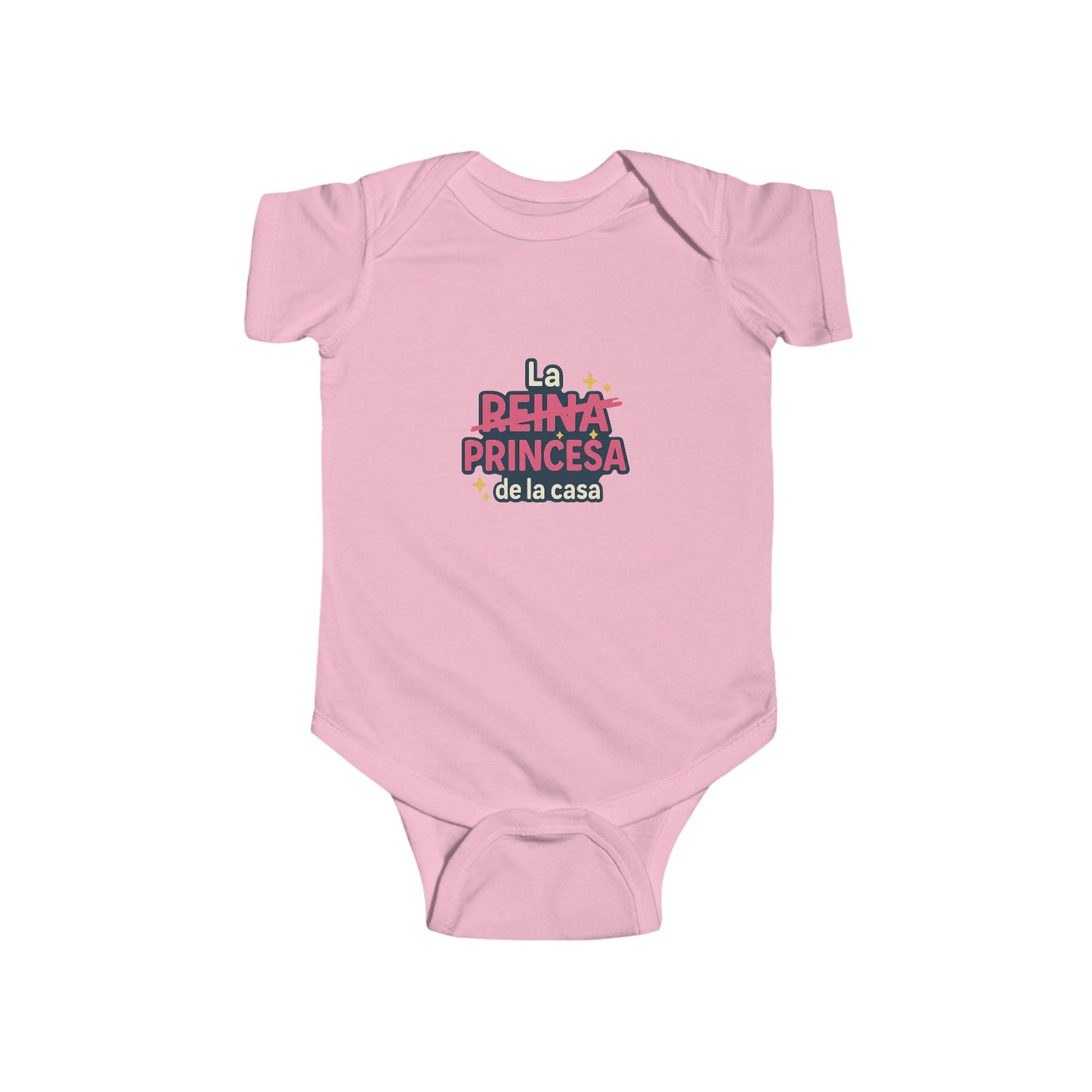 Infant Onesie - 'Reina' Tachado y 'Princesa' Destacado - Mensaje de Amor Familial - Ideal para Baby Shower y Sesiones de Fotos