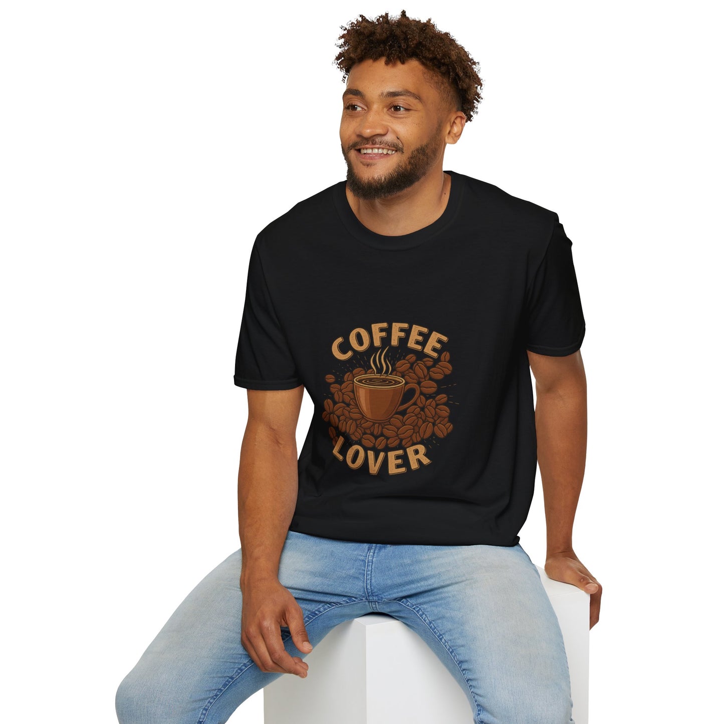Coffee Lover T-Shirt — Vintage Steaming Cup & Beans Tee