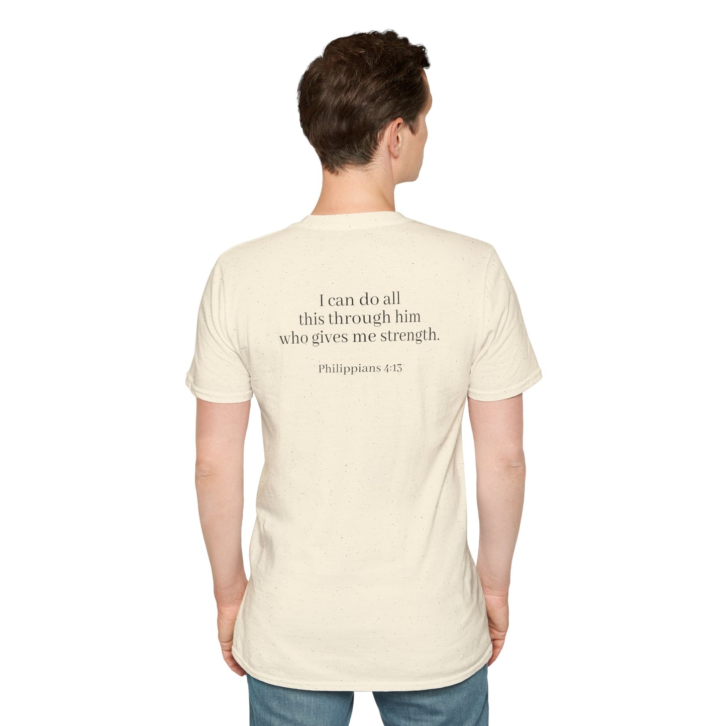 I can do all through Christ | Inspirational Christian T-Shirt, Religious Shirt, Faith Tee, Unisex Softstyle T-Shirt, Biblical Gift, Prayer Shirt, Philippians 4:13 Tee
