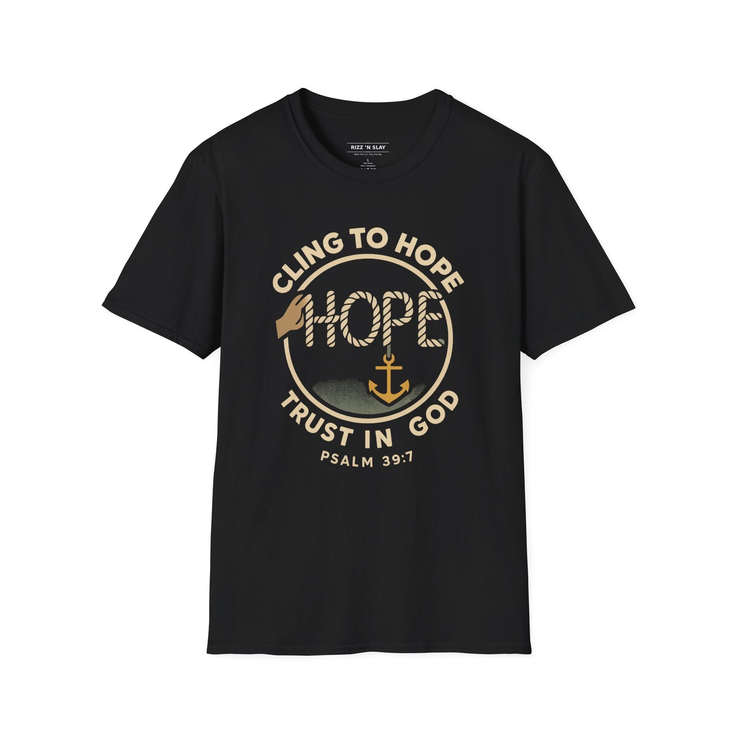 Cling to hope, trust in God - HOPE Anchor Tee — Christian Hope Rope & Anchor Graphic T-Shirt