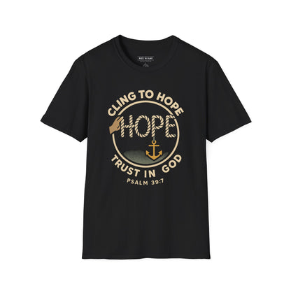 Cling to hope, trust in God - HOPE Anchor Tee — Christian Hope Rope & Anchor Graphic T-Shirt