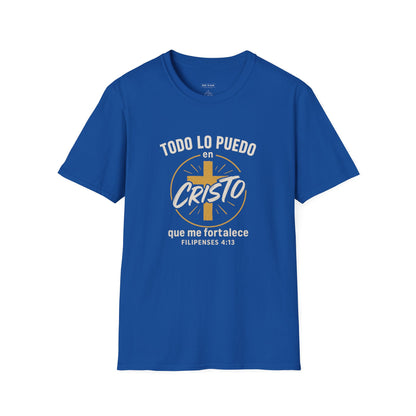 Todo lo Puedo en Cristo | Camiseta Cristiana Filipenses 4:13, Playera de Fe, Inspiración Bíblica, Regalo Cristiano Unisex