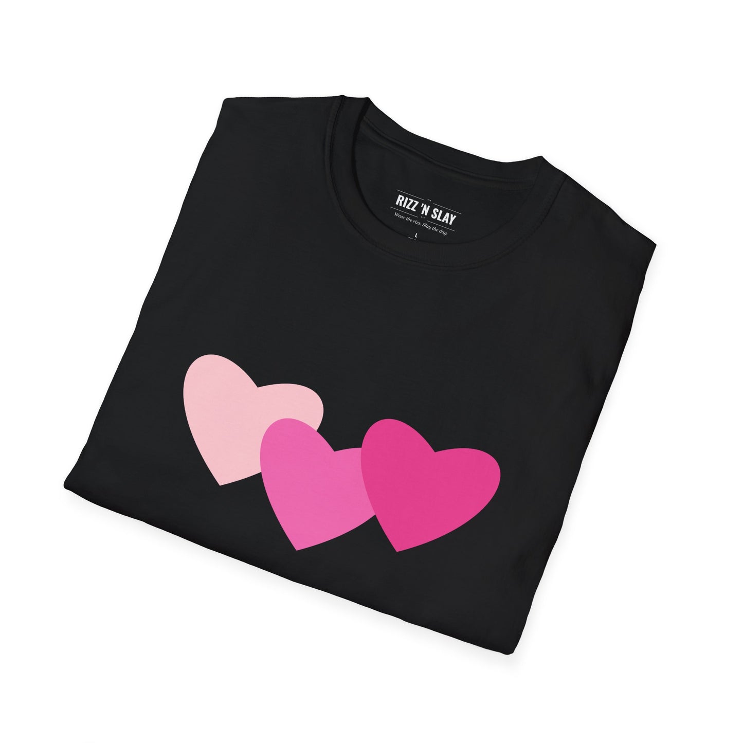 Minimalist Overlapping Hearts T‑Shirt — "Sometimes love doesn’t need words"