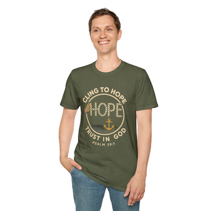 Cling to hope, trust in God - HOPE Anchor Tee — Christian Hope Rope & Anchor Graphic T-Shirt