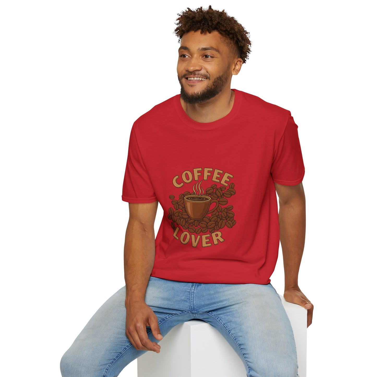 Coffee Lover T-Shirt — Vintage Steaming Cup & Beans Tee