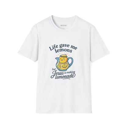 Life Gave Me Lemons But Jesus Is Making Lemonade Christian T-Shirt, Cute Inspirational Faith Tee, Funny Jesus Shirt for Women Men Youth