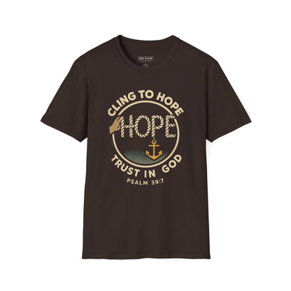 Cling to hope, trust in God - HOPE Anchor Tee — Christian Hope Rope & Anchor Graphic T-Shirt
