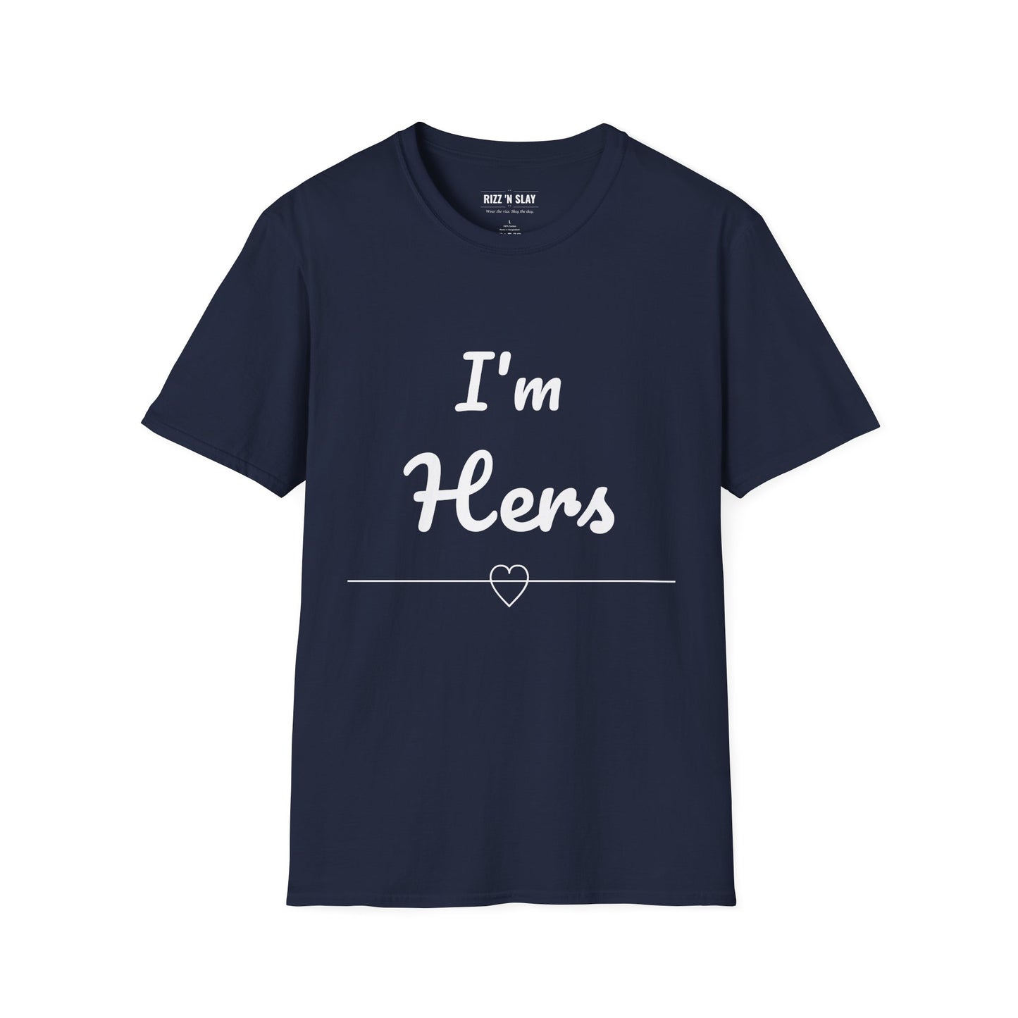 I'm Hers T-Shirt | Couples Shirt, Red Script Heart Design