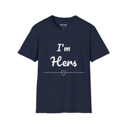 I'm Hers T-Shirt | Couples Shirt, Red Script Heart Design