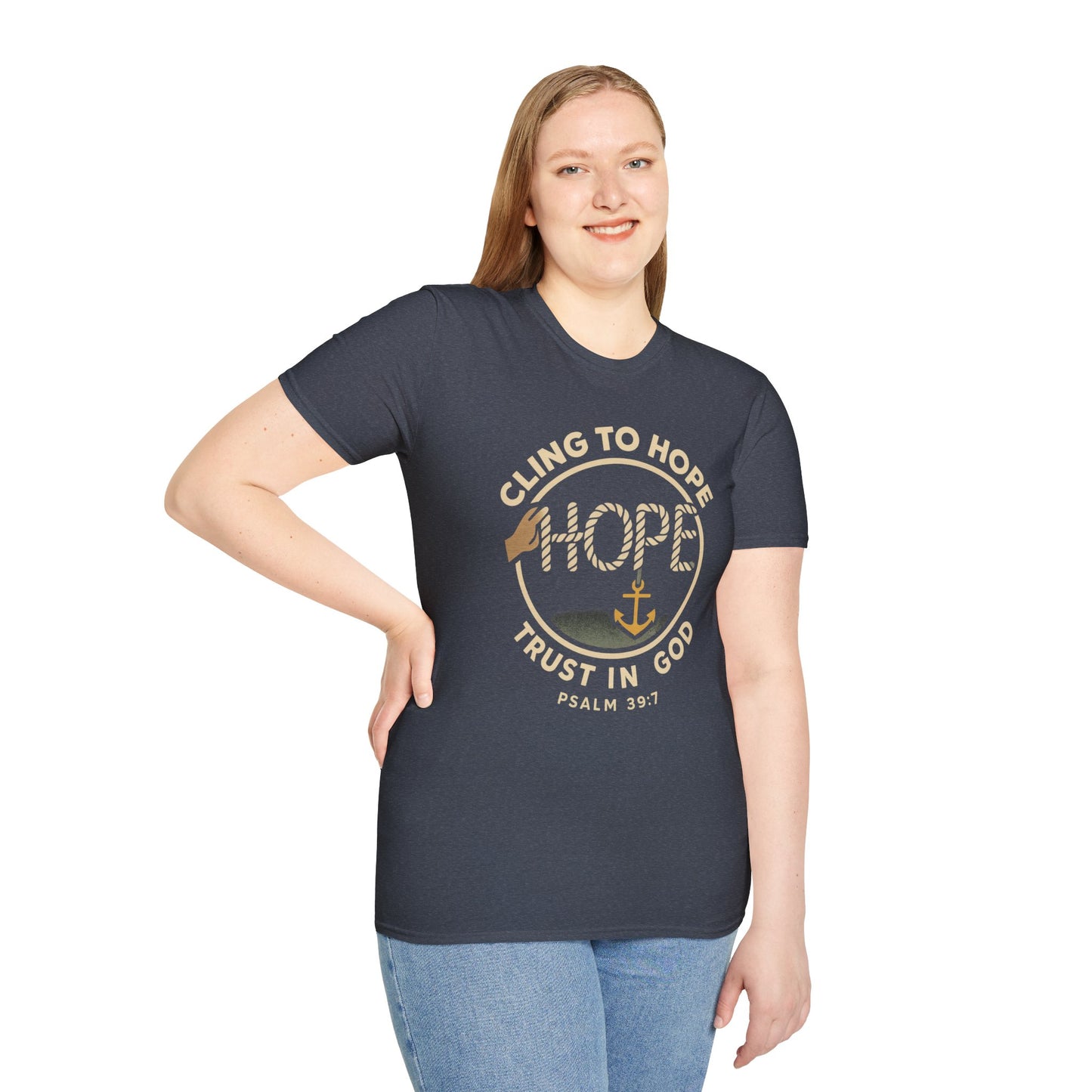 Cling to hope, trust in God - HOPE Anchor Tee — Christian Hope Rope & Anchor Graphic T-Shirt