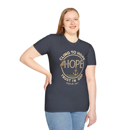 Cling to hope, trust in God - HOPE Anchor Tee — Christian Hope Rope & Anchor Graphic T-Shirt