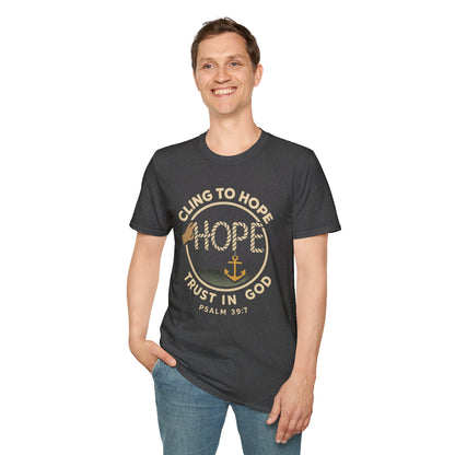 Cling to hope, trust in God - HOPE Anchor Tee — Christian Hope Rope & Anchor Graphic T-Shirt
