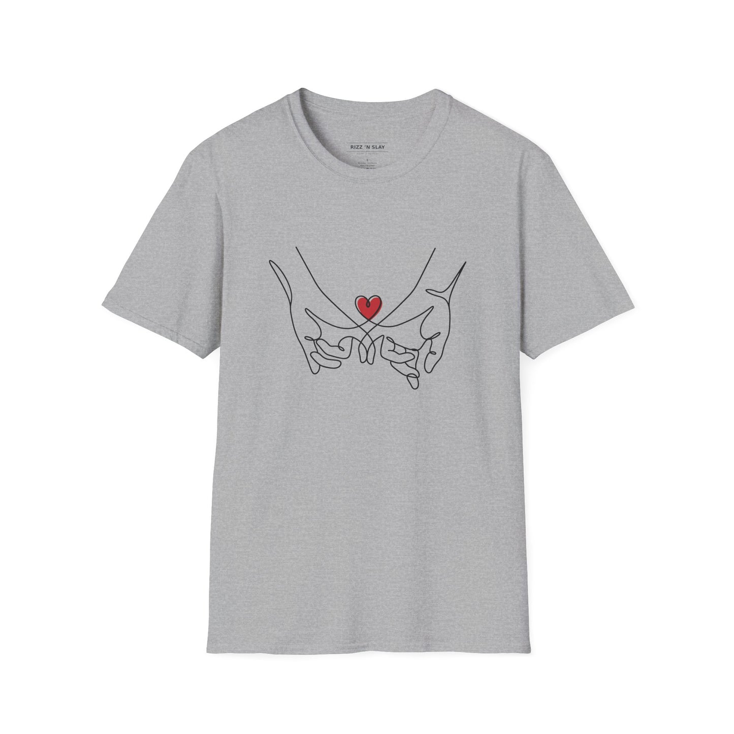 Best Friend Line Art T-Shirt - 'Unbreakable Bond' Minimal Heart Design - Galentine’s Day Minimalist Shirt