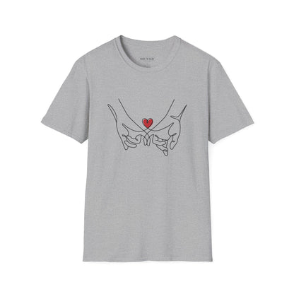 Best Friend Line Art T-Shirt - 'Unbreakable Bond' Minimal Heart Design - Galentine’s Day Minimalist Shirt