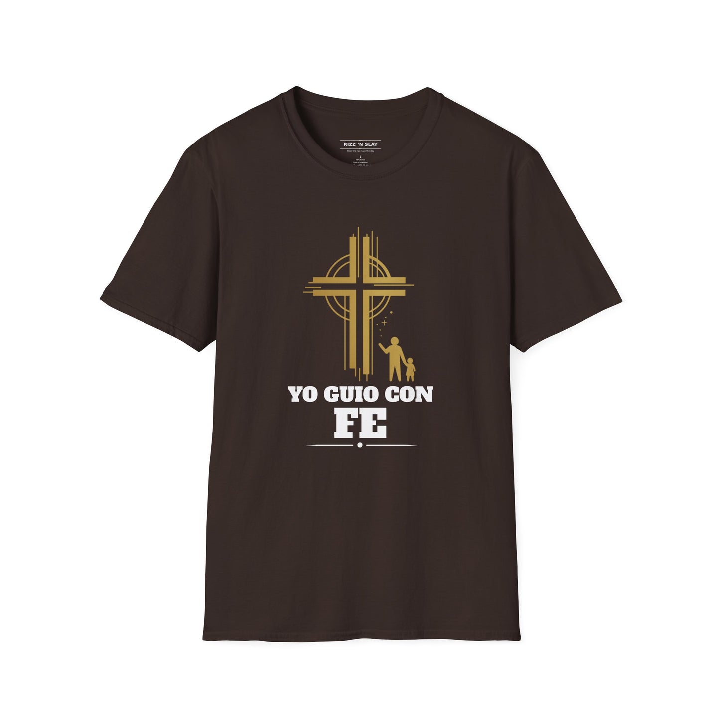 Yo Guío Con Fe T-Shirt — Camisa con Cruz Dorada para Líderes y Padres Cristianos