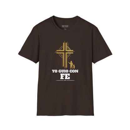 Yo Guío Con Fe T-Shirt — Camisa con Cruz Dorada para Líderes y Padres Cristianos