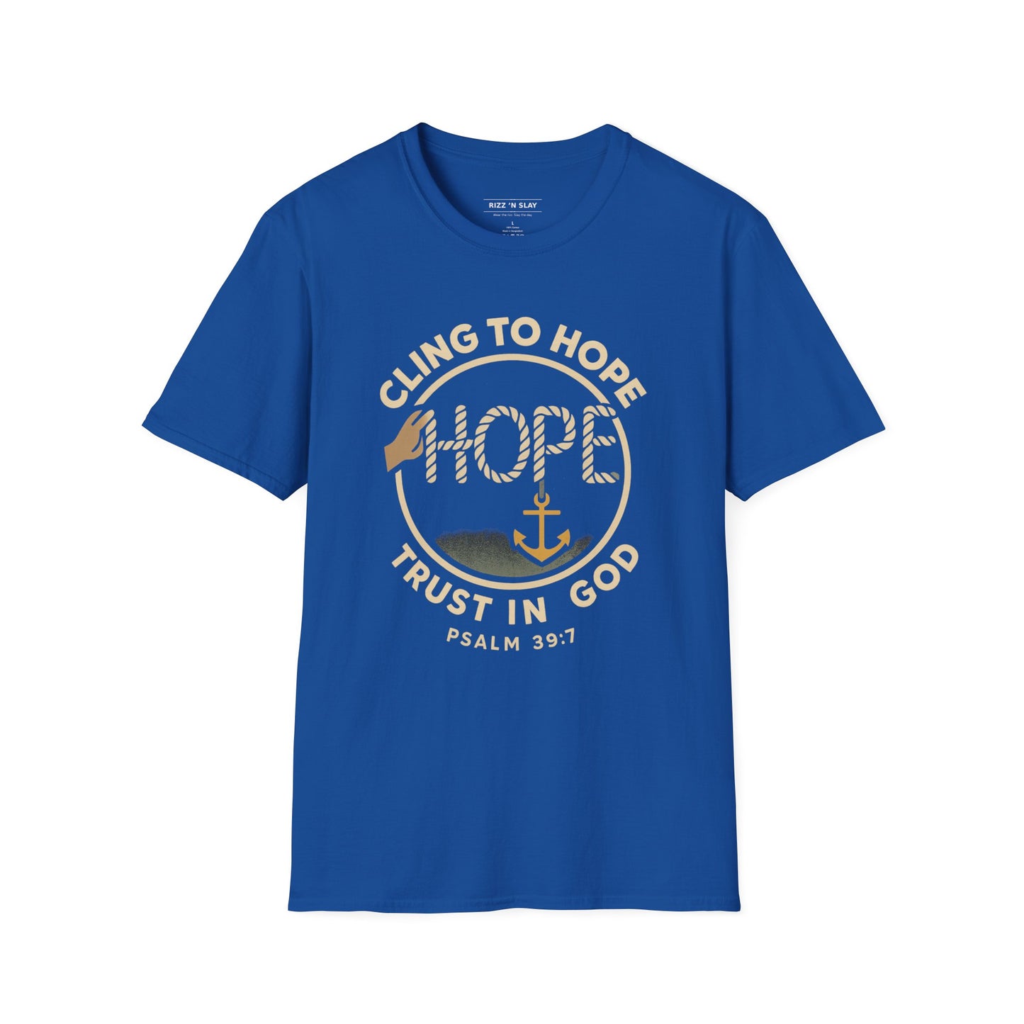 Cling to hope, trust in God - HOPE Anchor Tee — Christian Hope Rope & Anchor Graphic T-Shirt